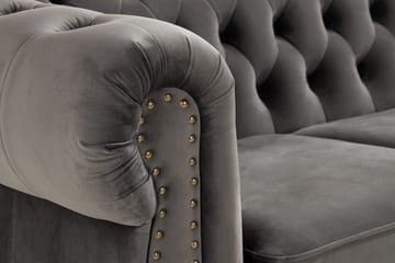 Chesterfield Deluxe 2-sits Soffa - Grå - Möbler - Soffa - Howardsoffa