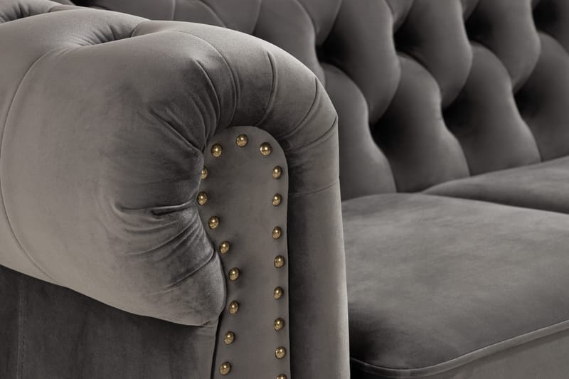 Chesterfield Deluxe 2-sits Soffa - Grå - Möbler - Soffa - Howardsoffa