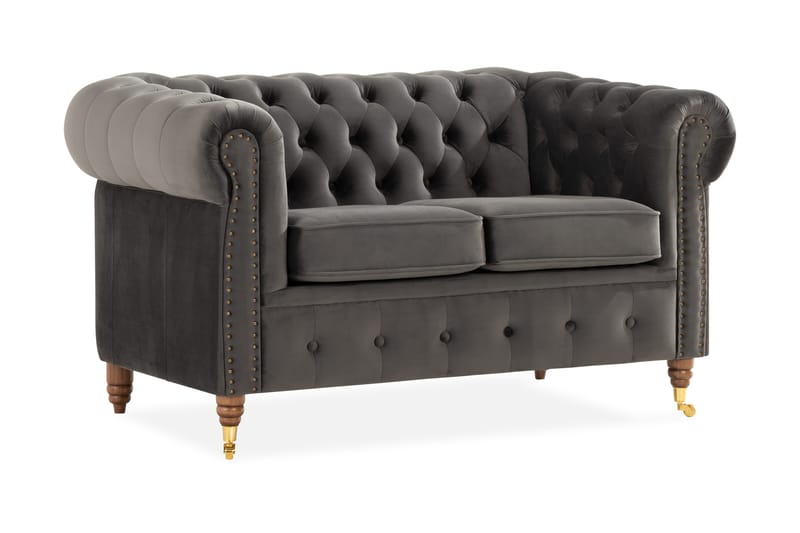 Chesterfield Deluxe 2-sits Soffa - Grå - Möbler - Soffa - Howardsoffa