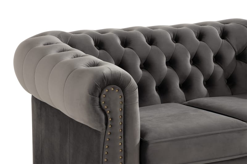Chesterfield Deluxe 2-sits Soffa - Grå - Möbler - Soffa - Howardsoffa