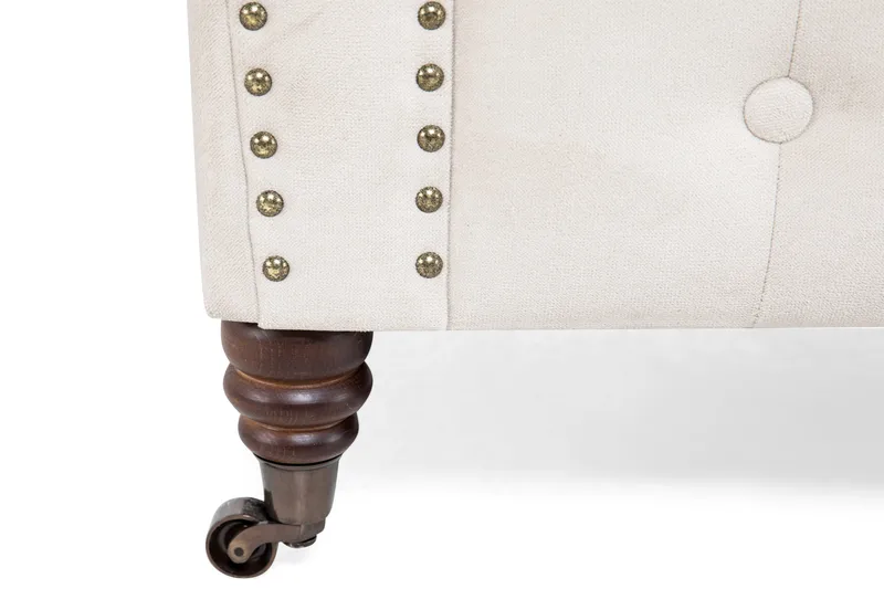 Chesterfield Deluxe Sammetssoffa 2-sits - Beige - Möbler - Soffa - Howardsoffa
