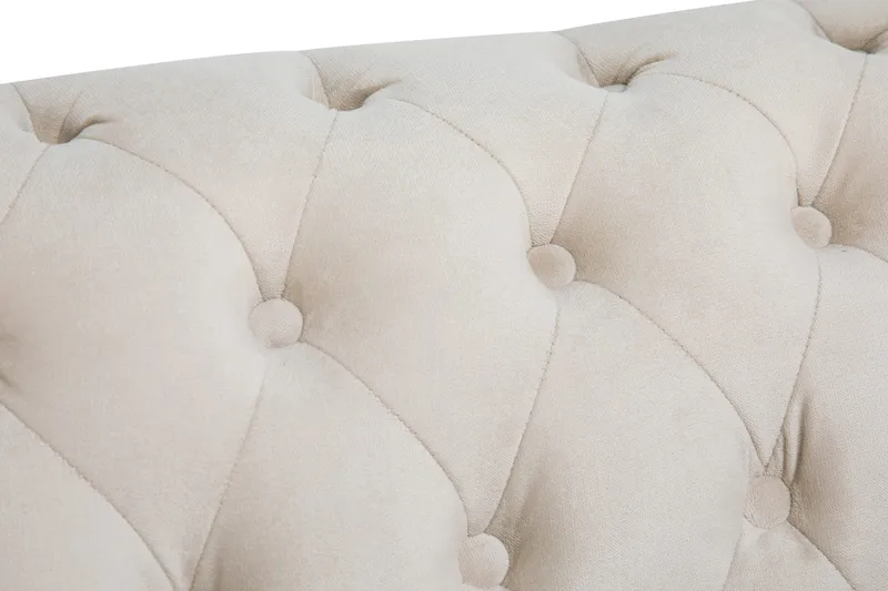 Chesterfield Deluxe Sammetssoffa 2-sits - Beige - Möbler - Soffa - Howardsoffa
