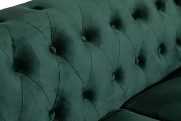 Chesterfield Lyx 2-sits Liten sammetssoffa - Djup soffa 160 cm bred - Grön - Möbler - Soffa - Howardsoffa