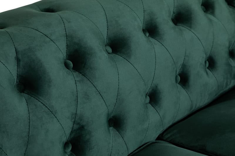 Chesterfield Lyx 2-sits Liten sammetssoffa - Djup soffa 160 cm bred - Mörkgrön - Möbler - Soffa - Howardsoffa