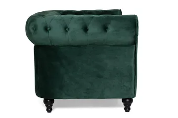 Chesterfield Lyx 2-sits Liten sammetssoffa - Djup soffa 160 cm bred - Mörkgrön - Möbler - Soffa - Howardsoffa