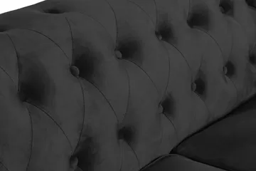 Chesterfield Lyx 2-sits Liten sammetssoffa - Djup soffa 160 cm bred - Svart - Möbler - Soffa - Howardsoffa