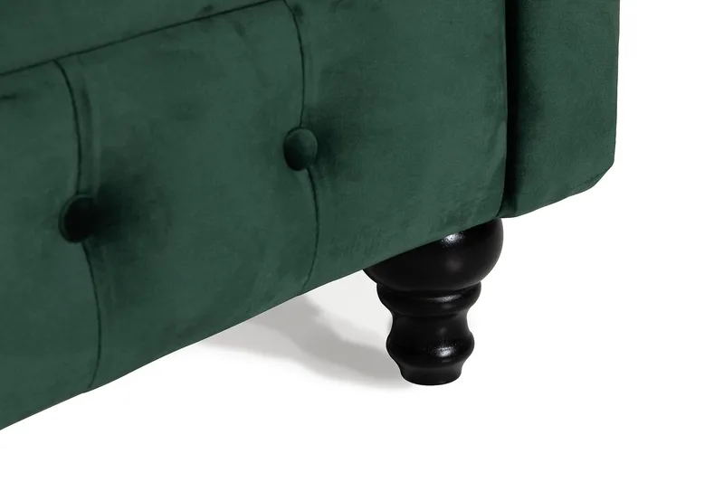 Chesterfield Lyx 3 sits Sammetssoffa - Djup soffa - Grön - Möbler - Soffa - Howardsoffa