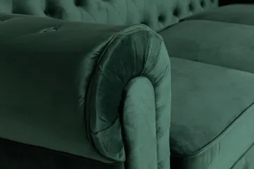 Chesterfield Lyx 3 sits Sammetssoffa - Djup soffa - Grön - Möbler - Soffa - Howardsoffa