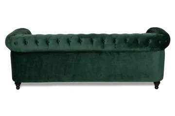 Chesterfield Lyx 3 sits Sammetssoffa - Djup soffa - Mörkgrön / Grön - Möbler - Soffa - Howardsoffa