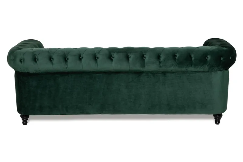 Chesterfield Lyx 3 sits Sammetssoffa - Djup soffa - Mörkgrön / Grön - Möbler - Soffa - Howardsoffa