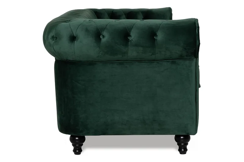 Chesterfield Lyx 3 sits Sammetssoffa - Djup soffa - Mörkgrön / Grön - Möbler - Soffa - Howardsoffa