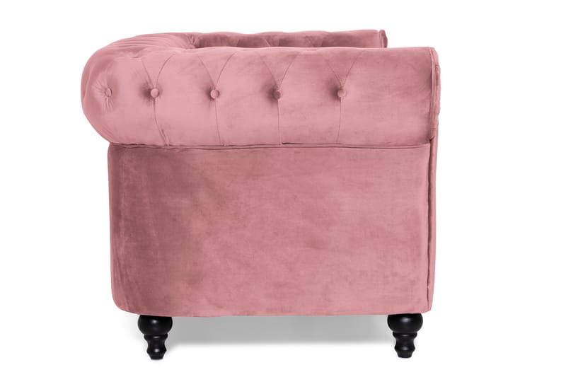 Chesterfield Lyx Sammetssoffa 2-sits - Rostrosa - Möbler - Soffa - Howardsoffa
