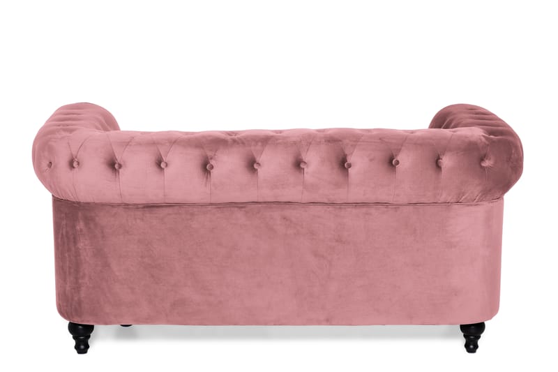 Chesterfield Lyx Sammetssoffa 2-sits - Rostrosa - Möbler - Soffa - Howardsoffa