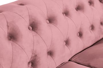 Chesterfield Lyx Sammetssoffa 2-sits - Rostrosa - Möbler - Soffa - Howardsoffa