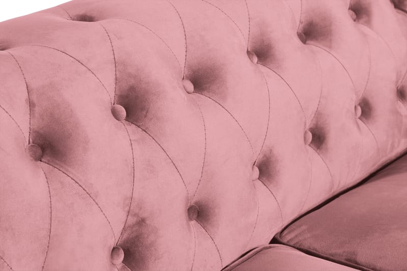 Chesterfield Lyx Sammetssoffa 2-sits - Rostrosa - Möbler - Soffa - Howardsoffa