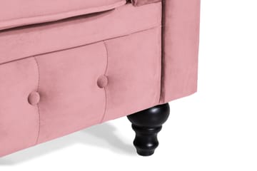 Chesterfield Lyx Sammetssoffa 2-sits - Rostrosa - Möbler - Soffa - Howardsoffa