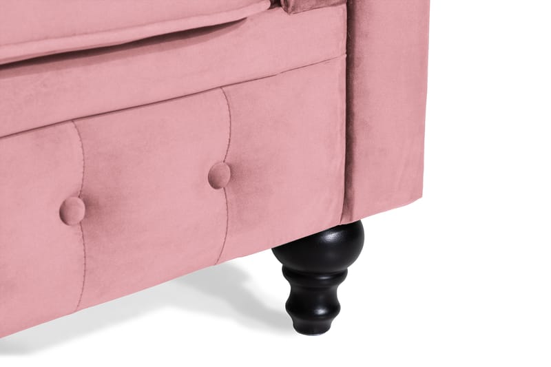 Chesterfield Lyx Sammetssoffa 2-sits - Rostrosa - Möbler - Soffa - Howardsoffa