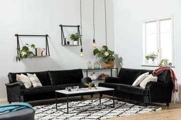 Howard Classic 2-sits Svängd Sammetssoffa - Svart - Möbler - Soffa - Howardsoffa