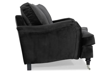 Howard Classic 2-sits Svängd Sammetssoffa - Svart - Möbler - Soffa - Howardsoffa