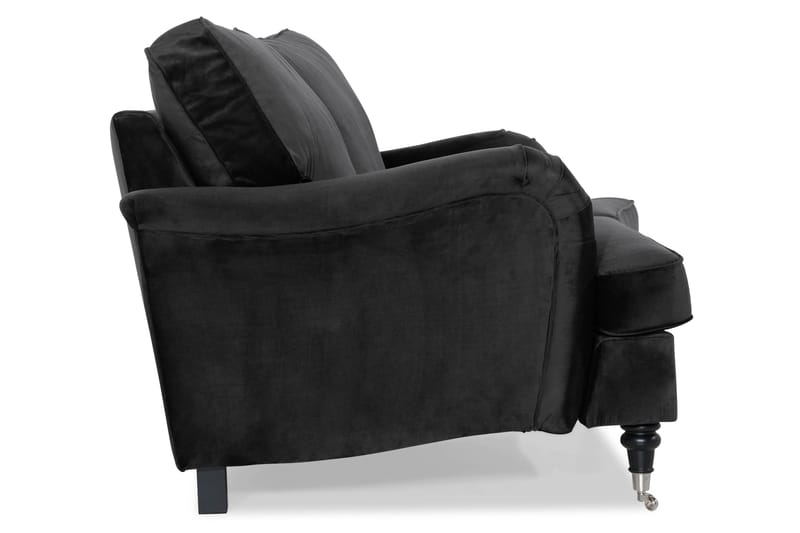 Howard Classic 2-sits Svängd Sammetssoffa - Svart - Möbler - Soffa - Howardsoffa