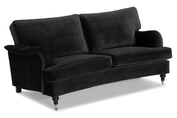 Howard Classic 2-sits Svängd Sammetssoffa - Svart - Möbler - Soffa - Howardsoffa