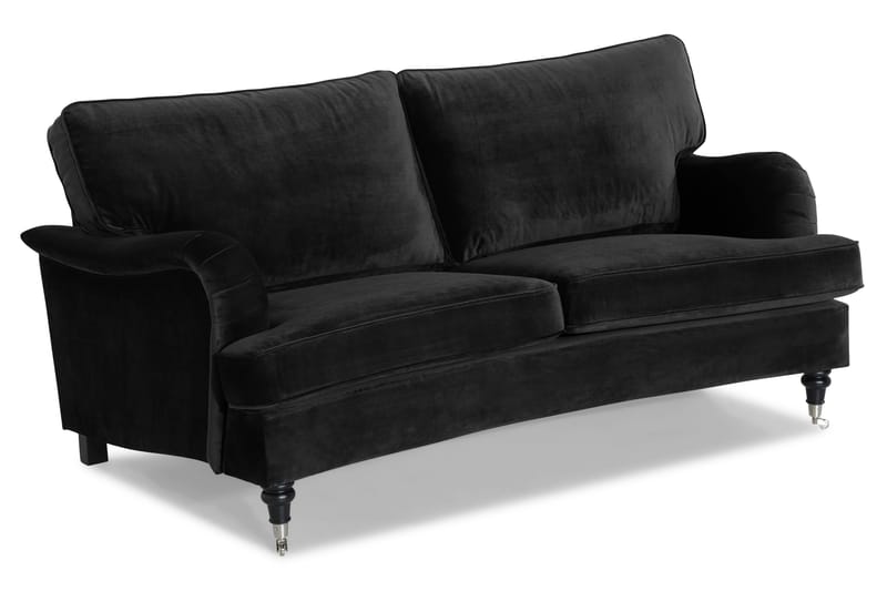 Howard Classic 2-sits Svängd Sammetssoffa - Svart - Möbler - Soffa - Howardsoffa