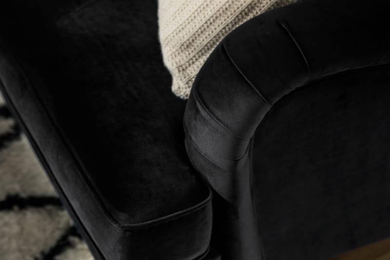 Howard Classic 2-sits Svängd Sammetssoffa - Svart - Möbler - Soffa - Howardsoffa