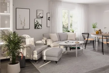 Howard Classic 3-sits Svängd Tygsoffa - Gr å - Möbler - Soffa - Howardsoffa