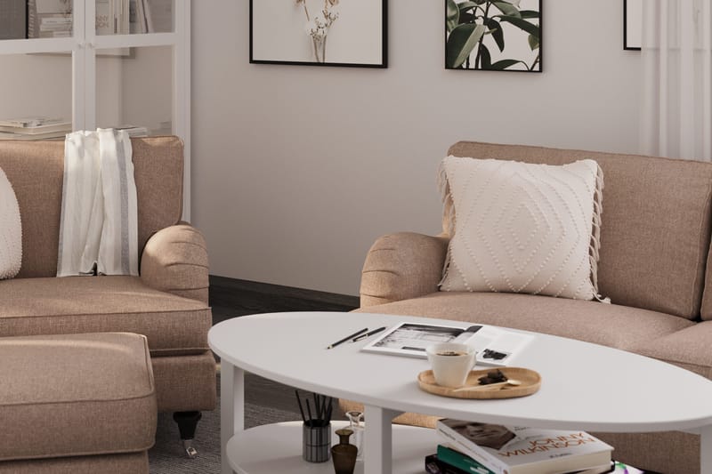 Howard Classic 3-sits Svängd Tygsoffa - Mörkbeige - Möbler - Soffa - Howardsoffa