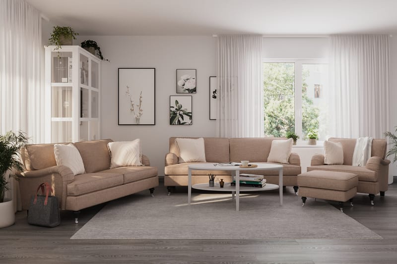 Howard Classic 3-sits Tygsoffa - Mörkbeige - Möbler - Soffa - Howardsoffa