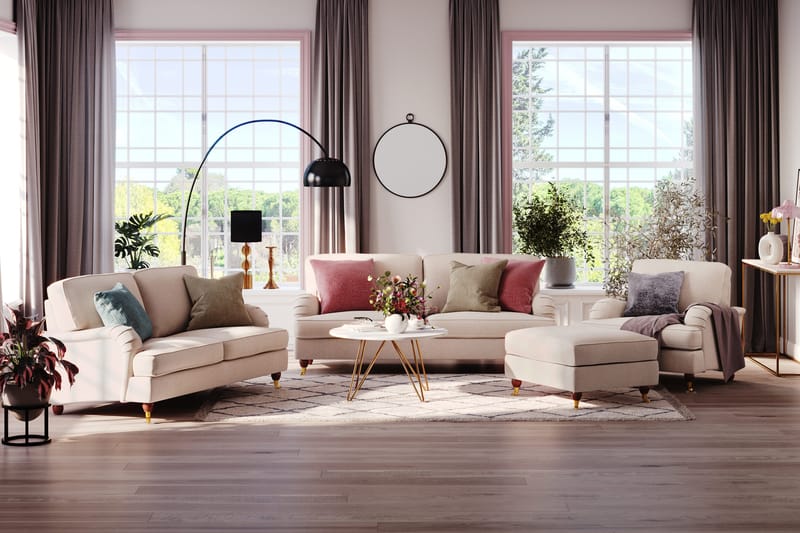Howard Lyx 2-sits Tygsoffa - Beige - Möbler - Soffa - Howardsoffa