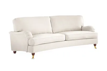 Howard Lyx 3-sits Svängd Sammetssoffa - Krämvit - Möbler - Soffa - Howardsoffa