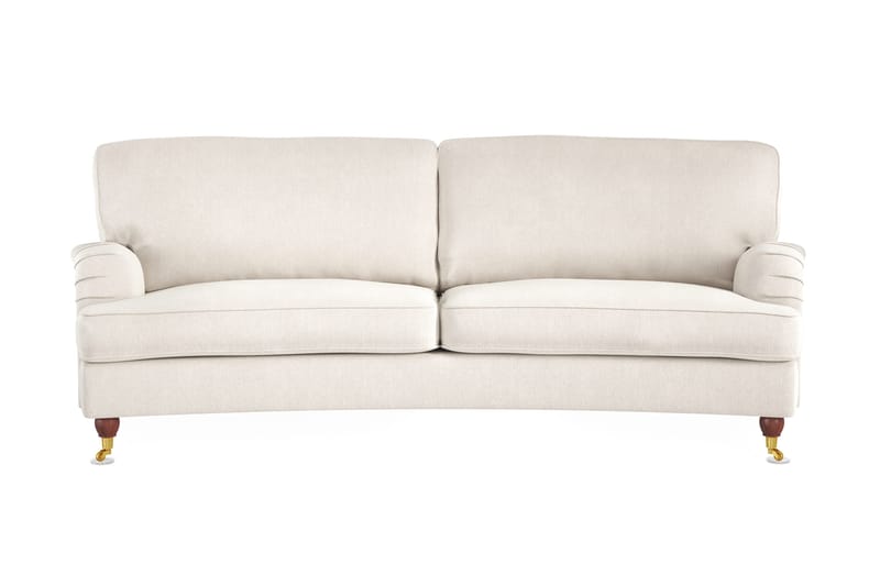 Howard Lyx 3-sits Svängd Sammetssoffa, Krämvit