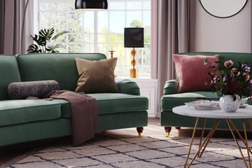 Howard Lyx 3-sits Svängd Sammetssoffa - Mörkgrön - Möbler - Soffa - Howardsoffa