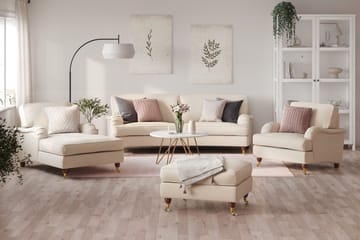 Howard Lyx 3-sits Svängd Tygsoffa - Beige - Möbler - Soffa - Howardsoffa