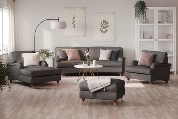 Howard Lyx 3-sits Svängd Tygsoffa - Mörkgrå - Möbler - Soffa - Howardsoffa