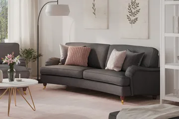 Howard Lyx 3-sits Svängd Tygsoffa - Mörkgrå - Möbler - Soffa - Howardsoffa