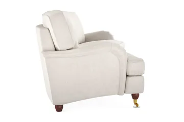 Howard Lyx 4-sits Svängd Sammetssoffa - Krämvit - Möbler - Soffa - Howardsoffa