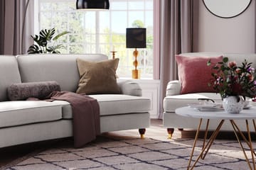 Howard Lyx 4-sits Svängd Tygsoffa - Ljusgrå - Möbler - Soffa - Howardsoffa