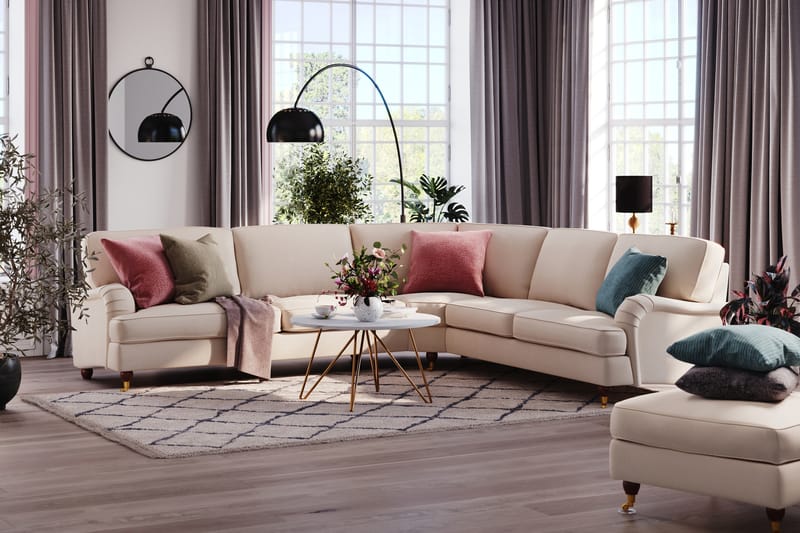 Howard Lyx 6-sits Högervänd L-formad Hörnsoffa i Manchester - Beige - Möbler - Soffa - Howardsoffa