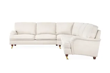 Howard Lyx 6-sits Högervänd L-formad Hörnsoffa i Sammet - Krämvit - Möbler - Soffa - Howardsoffa