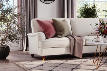 Howard Lyx 6-sits Högervänd L-formad Hörnsoffa i Sammet - Krämvit - Möbler - Soffa - Howardsoffa