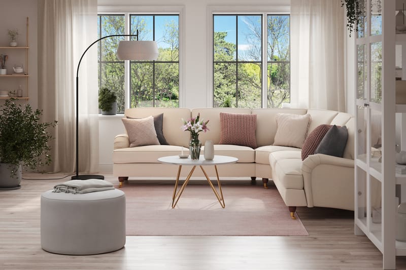 Howard Lyx 6-sits Högervänd L-formad Hörnsoffa i Tyg - Beige - Möbler - Soffa - Howardsoffa
