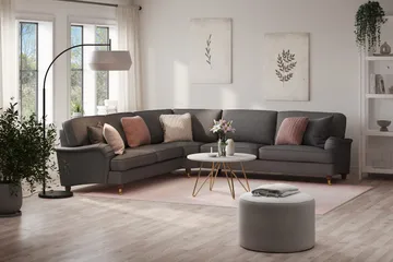 Howard Lyx 6-sits Högervänd L-formad Hörnsoffa i Tyg - Mörkgrå - Möbler - Soffa - Howardsoffa