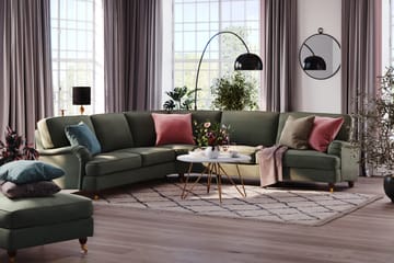 Howard Lyx 6-sits Vänstervänd L-formad Hörnsoffa i Manchester - Mörkgrön - Möbler - Soffa - Howardsoffa