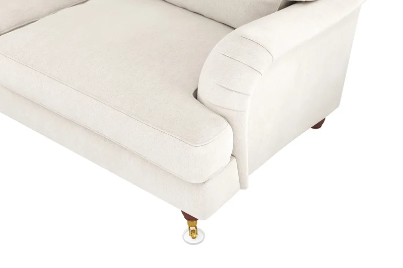 Howard Lyx 6-sits Vänstervänd L-formad Hörnsoffa i Sammet - Krämvit - Möbler - Soffa - Howardsoffa