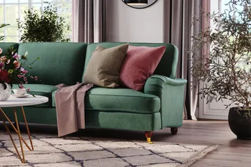 Howard Lyx 6-sits Vänstervänd L-formad Hörnsoffa i Sammet - Mörkgrön - Möbler - Soffa - Howardsoffa