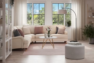 Howard Lyx 6-sits Vänstervänd L-formad Hörnsoffa i Tyg - Beige - Möbler - Soffa - Howardsoffa