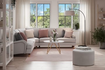 Howard Lyx 6-sits Vänstervänd L-formad Hörnsoffa i Tyg - Ljusgrå - Möbler - Soffa - Howardsoffa