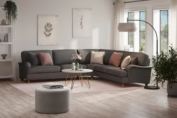 Howard Lyx 6-sits Vänstervänd L-formad Hörnsoffa i Tyg - Mörkgrå - Möbler - Soffa - Howardsoffa